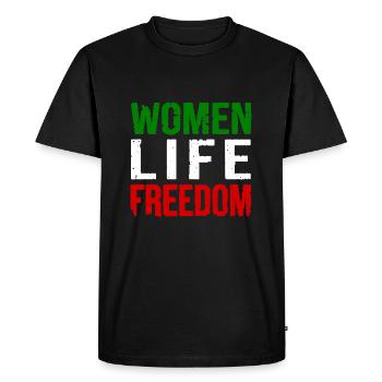 Women life freedom iran - Men's Premium Organic T-Shirt - black - Front - Nico (187cm)
