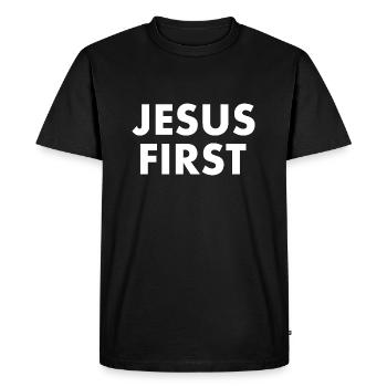 Jesus first - T-shirt Premium bio Homme - noir - Devant - Nico (187cm)