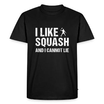 J’aime le squash et je ne peux pas mentir au squash - T-shirt Premium bio Homme - noir - Devant - Nico (187cm)