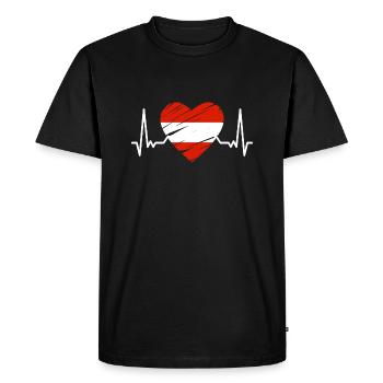 Drapeau Autriche Autriche Drapeau Autrichien AT - T-shirt Premium bio Homme - noir - Devant - Nico (187cm)