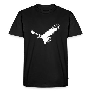 L’aigle s’élève dans les airs en vol thermique - T-shirt Premium bio Homme - noir - Devant - Nico (187cm)