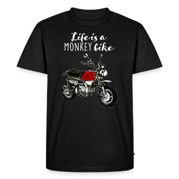 Life is a Monkey Bike - T-shirt Premium bio Homme - noir - Devant - Nico (187cm)