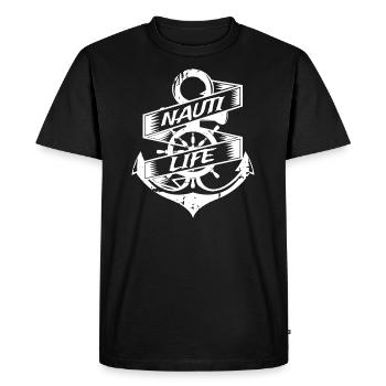 Nauti Life, Anchor, Font, Maritime, Nautical - Men's Premium Organic T-Shirt - black - Front - Nico (187cm)