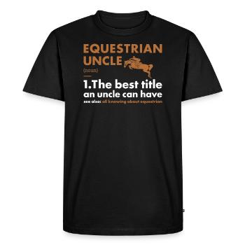 Sport Oncle Définition Équestre - T-shirt Premium bio Homme - noir - Devant - Nico (187cm)