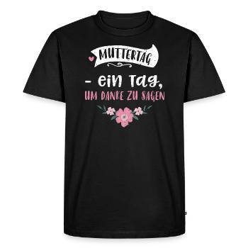 Fête des mères - une journée pour dire merci... - T-shirt Premium bio Homme - noir - Devant - Nico (187cm)