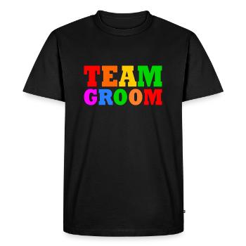 Team groom - T-shirt Premium bio Homme - noir - Devant - Nico (187cm)