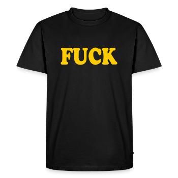 Fuck - Men's Premium Organic T-Shirt - black - Front - Nico (187cm)