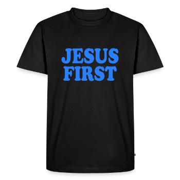 Jesus first - T-shirt Premium bio Homme - noir - Devant - Nico (187cm)
