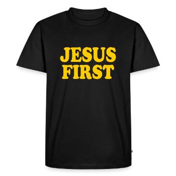 Jesus first - T-shirt Premium bio Homme - noir - Devant - Nico (187cm)
