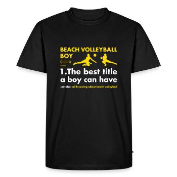 Sport Boy Définition Volleyball de plage - T-shirt Premium bio Homme - noir - Devant - Nico (187cm)