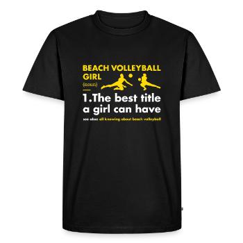 Sport Girl Définition Volleyball de plage - T-shirt Premium bio Homme - noir - Devant - Nico (187cm)