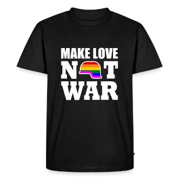 Make love not war - T-shirt Premium bio Homme - noir - Devant - Nico (187cm)