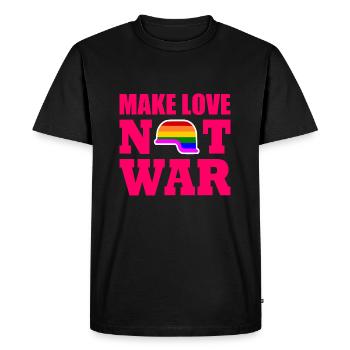 Make love not war - T-shirt Premium bio Homme - noir - Devant - Nico (187cm)