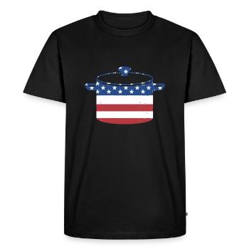 Cuisinez-nous Flag Cooking - T-shirt Premium bio Homme - noir - Devant - Nico (187cm)