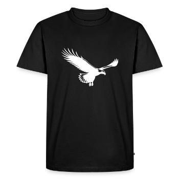 Aigle élégant sur de larges ailes dans le vent - T-shirt Premium bio Homme - noir - Devant - Nico (187cm)