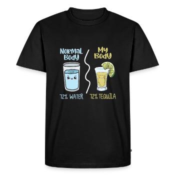 Idée cadeau Tequila Party plan d’eau normal - T-shirt Premium bio Homme - noir - Devant - Nico (187cm)