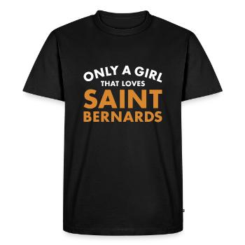 Only A Girl That Loves Saint Bernard - Men's Premium Organic T-Shirt - black - Front - Nico (187cm)