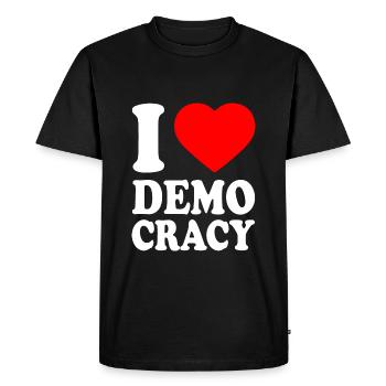 I love democracy - Men's Premium Organic T-Shirt - black - Front - Nico (187cm)