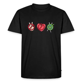 Knitter Peace Love Knitting - Men's Premium Organic T-Shirt - black - Front - Nico (187cm)