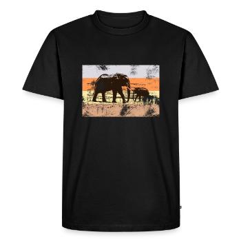 éléphants - T-shirt Premium bio Homme - noir - Devant - Nico (187cm)