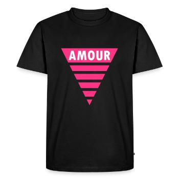 Amour in the triangle (divided triangle) - Men's Premium Organic T-Shirt - black - Front - Nico (187cm)