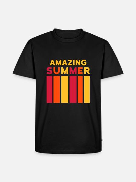 Amazing Summer (Balken) - Männer Premium Bio T-Shirt - Schwarz