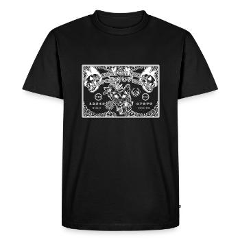Spirit board & Planchette Halloween sphynx cat - Men's Premium Organic T-Shirt - black - Front - Nico (187cm)