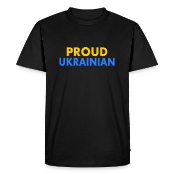 Proud ukrainian - T-shirt Premium bio Homme - noir - Devant - Nico (187cm)