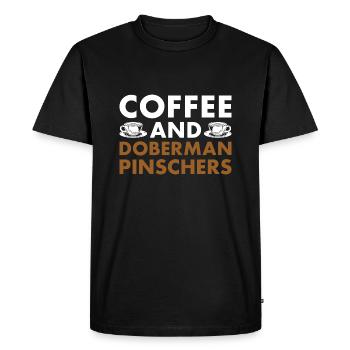 Café et Doberman Pinscher - T-shirt Premium bio Homme - noir - Devant - Nico (187cm)