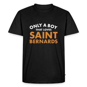 Only A Boy That Loves Saint Bernard - Men's Premium Organic T-Shirt - black - Front - Nico (187cm)
