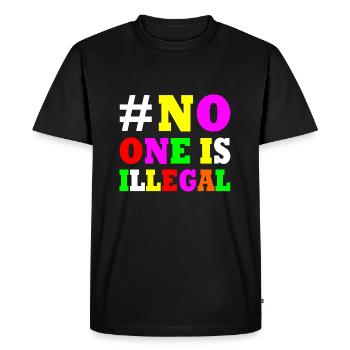 No one is illegal - Men's Premium Organic T-Shirt - black - Front - Nico (187cm)