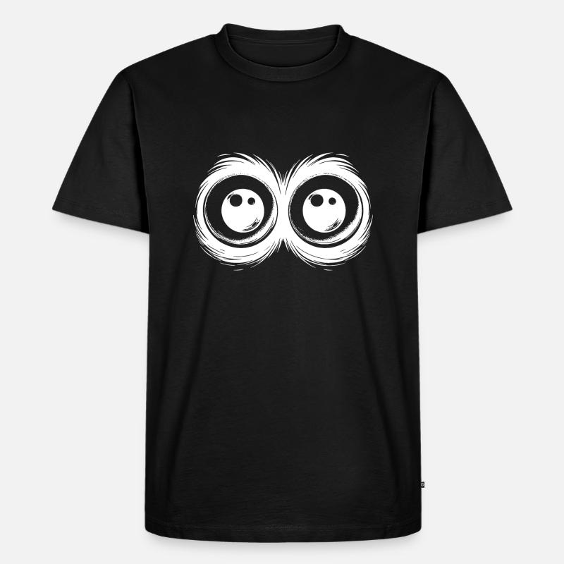 Lustige Augen mit durchdringendem Blick - Männer Premium Bio T-Shirt - Schwarz