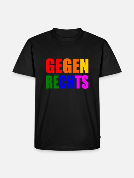 Gegen rechts - Männer Premium Bio T-Shirt - Schwarz