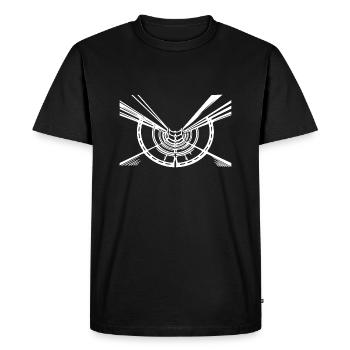 Geometric Lines Hull Circle View - Men's Premium Organic T-Shirt - black - Front - Nico (187cm)