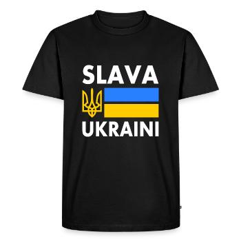 Slava ukraini - T-shirt Premium bio Homme - noir - Devant - Nico (187cm)