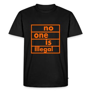 No one is illegal - Men's Premium Organic T-Shirt - black - Front - Nico (187cm)
