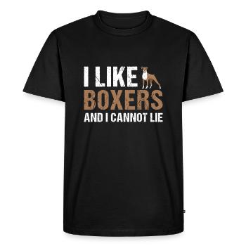 J’aime Boxer et je ne peux pas mentir - T-shirt Premium bio Homme - noir - Devant - Nico (187cm)