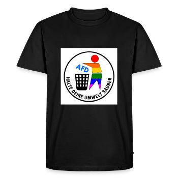 halte deine umwelt sauber - fck afd - Männer Premium Bio T-Shirt - Schwarz - Vorne - Nico (187cm)
