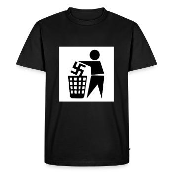 Contre les nazis - T-shirt Premium bio Homme - noir - Devant - Nico (187cm)
