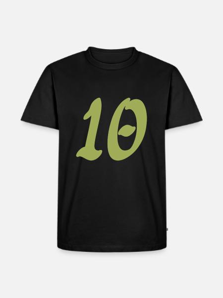10 - Männer Premium Bio T-Shirt - Schwarz