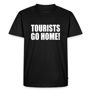 tourists go home - T-shirt Premium bio Homme - noir - Devant - Nico (187cm)
