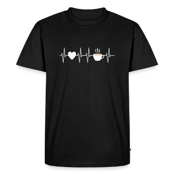 Amour de café de coeur - cadeau de café - T-shirt Premium bio Homme - noir - Devant - Nico (187cm)