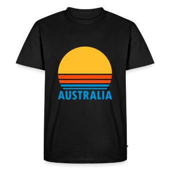 Australie (soleil fractionné) - T-shirt Premium bio Homme - noir - Devant - Nico (187cm)