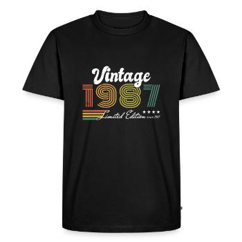 Birthday Vintage 1987 Edition Limitée - 1987 - T-shirt Premium bio Homme - noir - Devant - Nico (187cm)