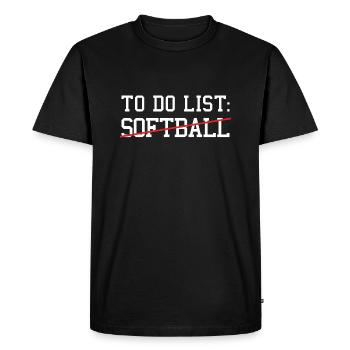 Liste des sports à faire Softball - T-shirt Premium bio Homme - noir - Devant - Nico (187cm)