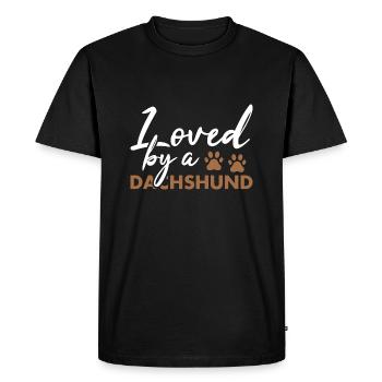 Aimé par un teckel - T-shirt Premium bio Homme - noir - Devant - Nico (187cm)