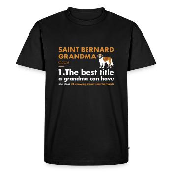 Saint Bernard Grandma Definition - Men's Premium Organic T-Shirt - black - Front - Nico (187cm)