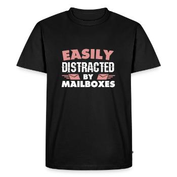 Postman Easily Distracted By Mailboxes - Men's Premium Organic T-Shirt - black - Front - Nico (187cm)