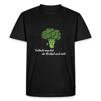 Peut-être que le brocoli ne vous aime pas non plus - T-shirt Premium bio Homme - noir - Devant - Nico (187cm)