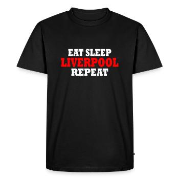 Liverpool - Männer Premium Bio T-Shirt - Schwarz - Vorne - Nico (187cm)